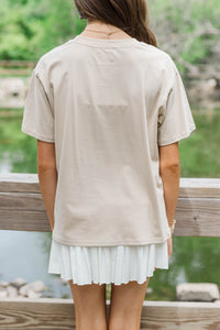 Girls: Park City Taupe Graphic Tee