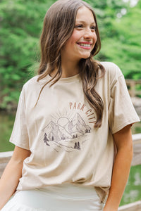 Girls: Park City Taupe Graphic Tee