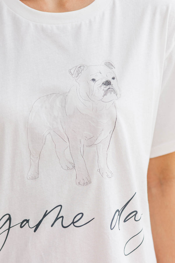 Winning Season White Bulldog Graphic Tee