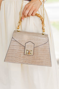 German Fuentes: Late Afternoon Taupe Handbag