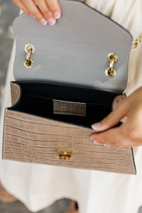 German Fuentes: Late Afternoon Taupe Handbag