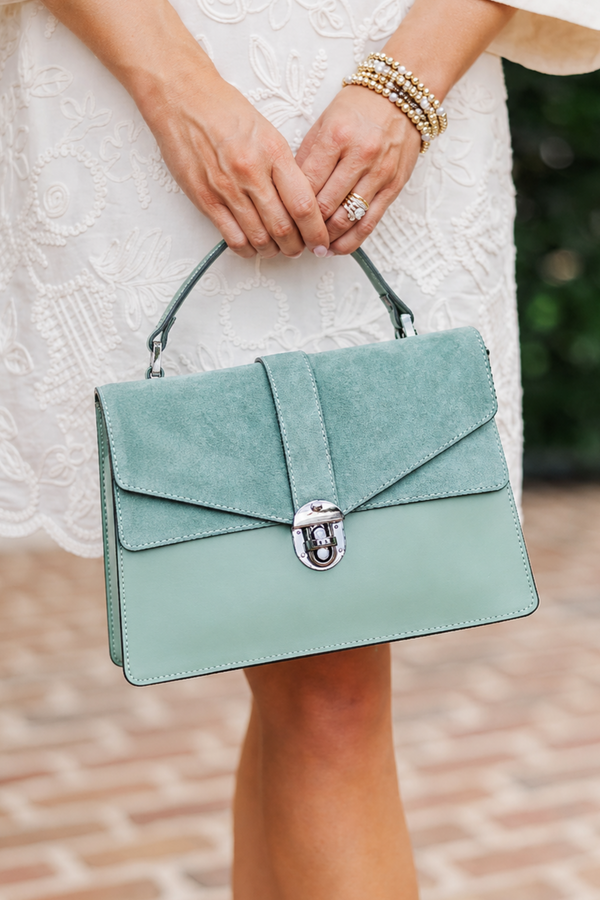 German Fuentes: The Riviera Green Satchel Bag