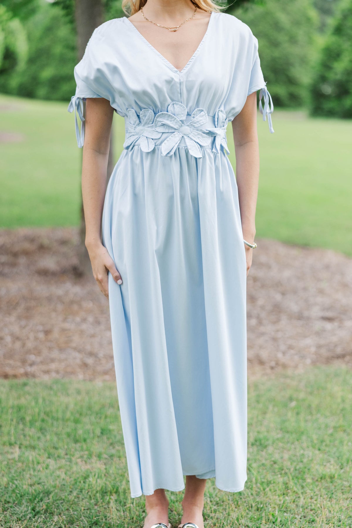 multi wrap bridesmaid dress Light Blue Bridesmaid Dress for Garden Wedding Strapless US14W / Light Blue main image 0