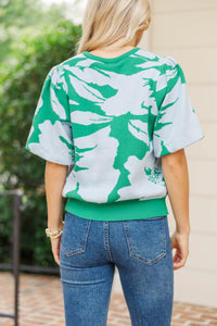 That’s My Pick Green Floral Sweater