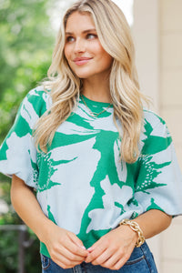 That’s My Pick Green Floral Sweater