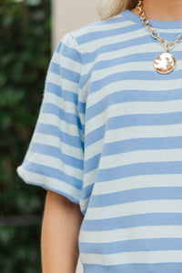 This One First Blue Striped Sweater