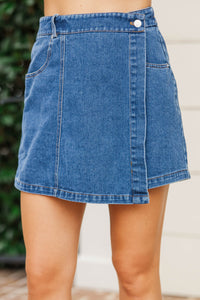 Already Yours Blue Denim Wrap Skort