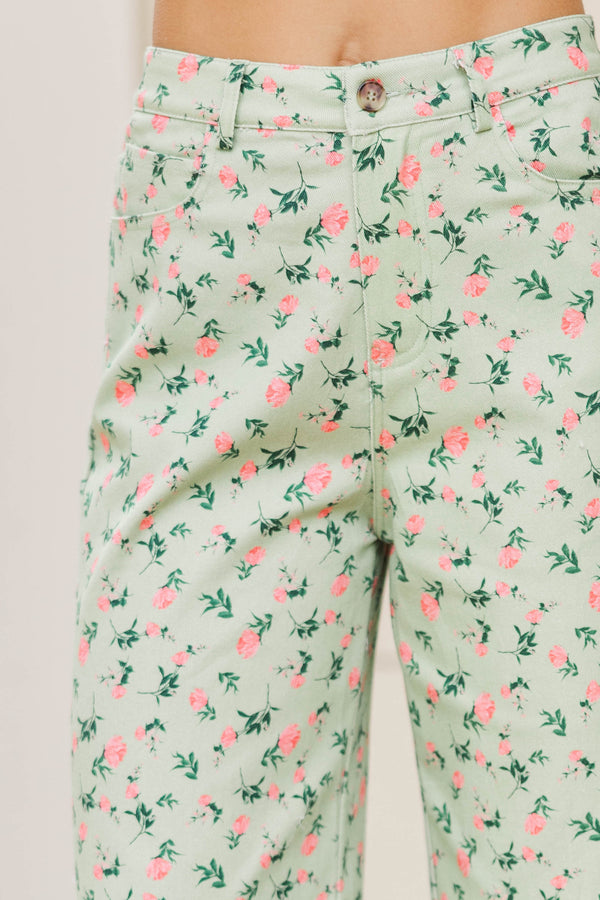 Don’t Think Twice Sage Wide Leg Jeans