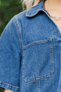 Nothing But Yes Blue Denim Blouse