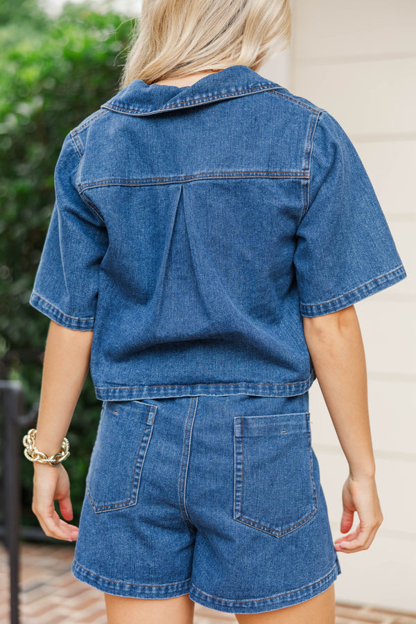 Nothing But Yes Blue Denim Blouse