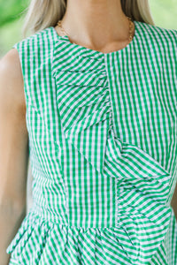 Picked For You Green Gingham Tank