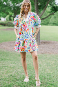 It’s Settled Blue Floral Dress