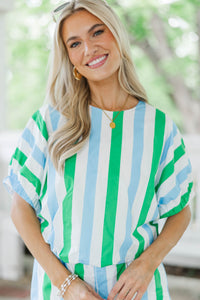 Call It Done Blue Striped Blouse