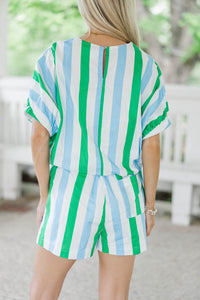 Call It Done Blue Striped Blouse