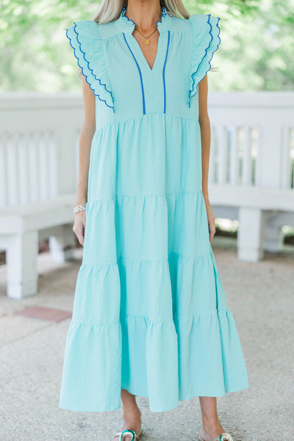 That’s Enough Mint Textured Midi Dress