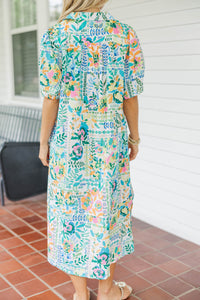 This Will Do Green Floral Midi Dress