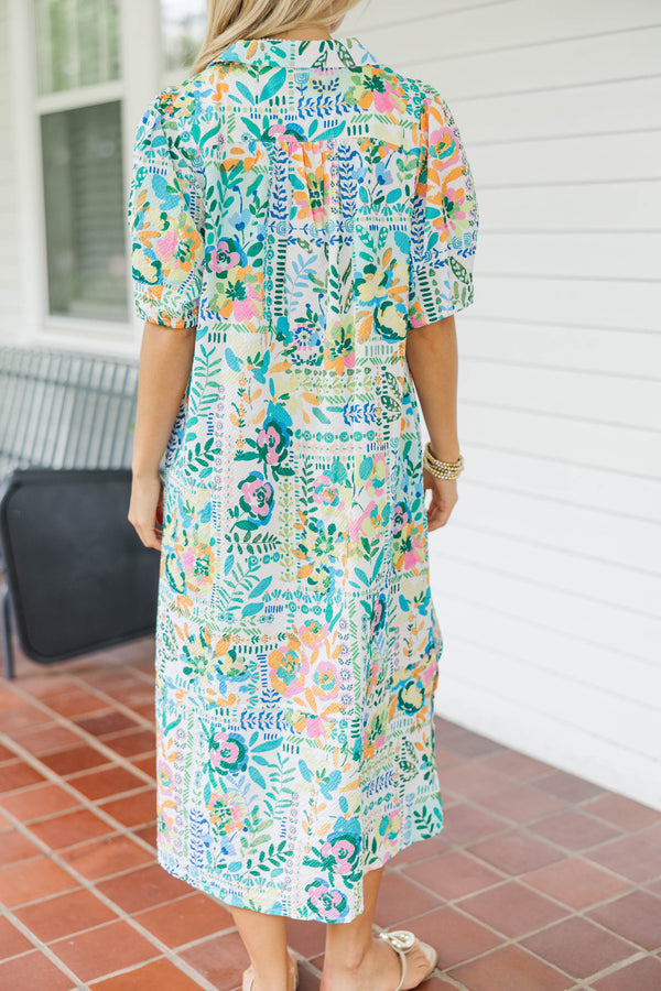 This Will Do Green Floral Midi Dress