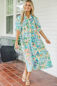 This Will Do Green Floral Midi Dress