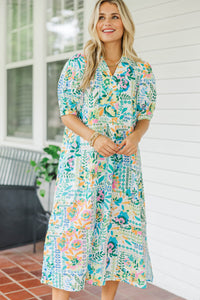 This Will Do Green Floral Midi Dress