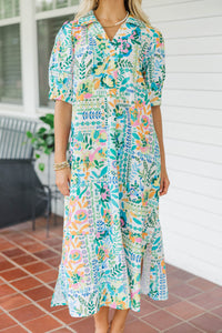 This Will Do Green Floral Midi Dress