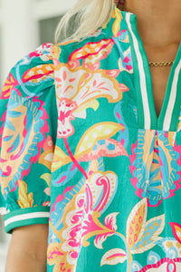 Say When Emerald Paisley Dress