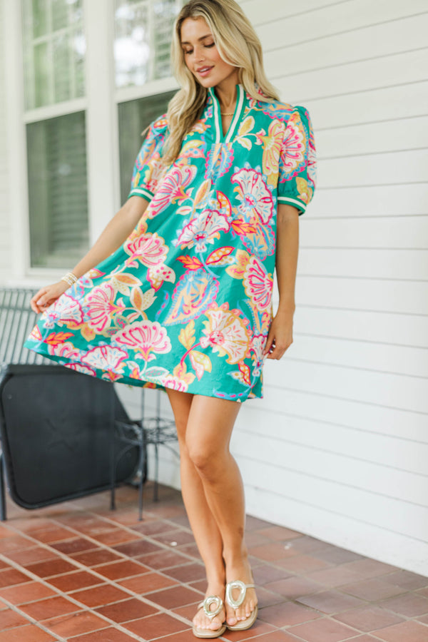 Say When Emerald Paisley Dress