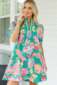 Say When Emerald Paisley Dress