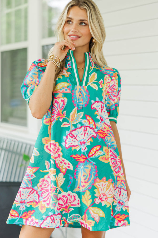 Say When Emerald Paisley Dress