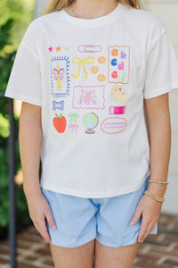 Girls: Ready To Learn White Graphic Tee