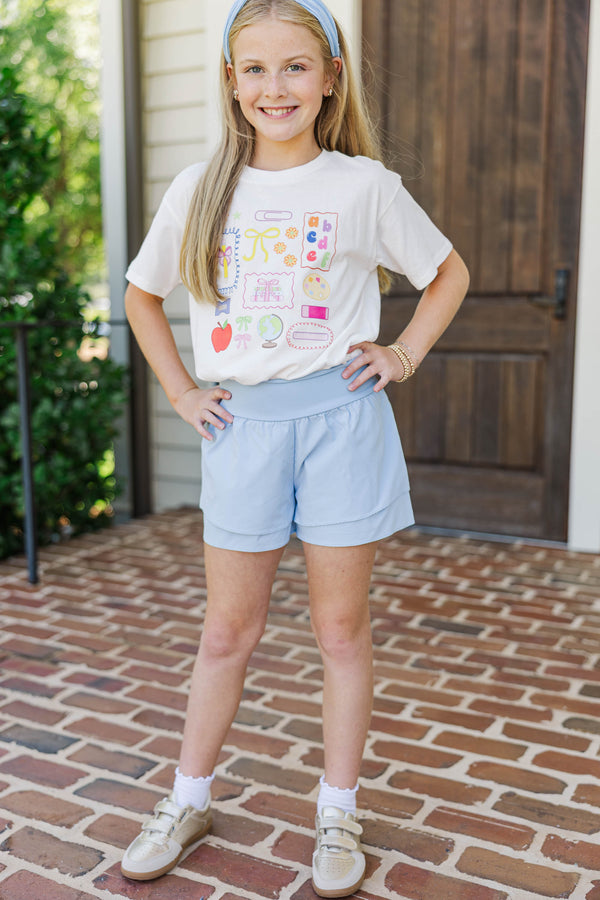 Girls: Ready To Learn White Graphic Tee