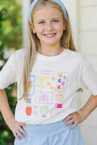 Girls: Ready To Learn White Graphic Tee