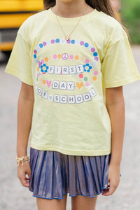 Girls: First Day Of School Yellow Graphic Tee