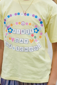 Girls: First Day Of School Yellow Graphic Tee