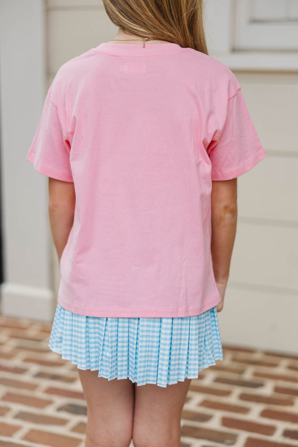 Girls: School Apples Blush Pink Graphic Tee