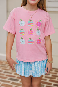 Girls: School Apples Blush Pink Graphic Tee