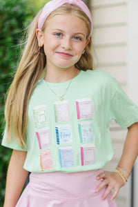 Girls: Study Mode Mint Graphic Tee