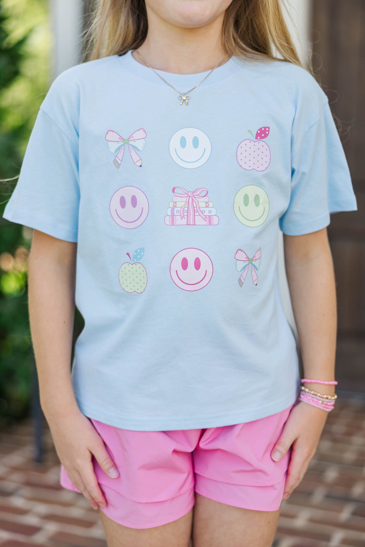 Girls: Smiley Days Light Blue Graphic Tee – Shop the Mint