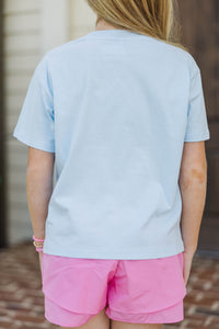 Girls: Smiley Days Light Blue Graphic Tee