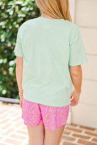 Girls: Off To School Mint Graphic Tee