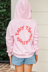 Girls: Good Days Blush Pink Graphic Hoodie