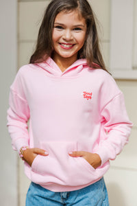 Girls: Good Days Blush Pink Graphic Hoodie