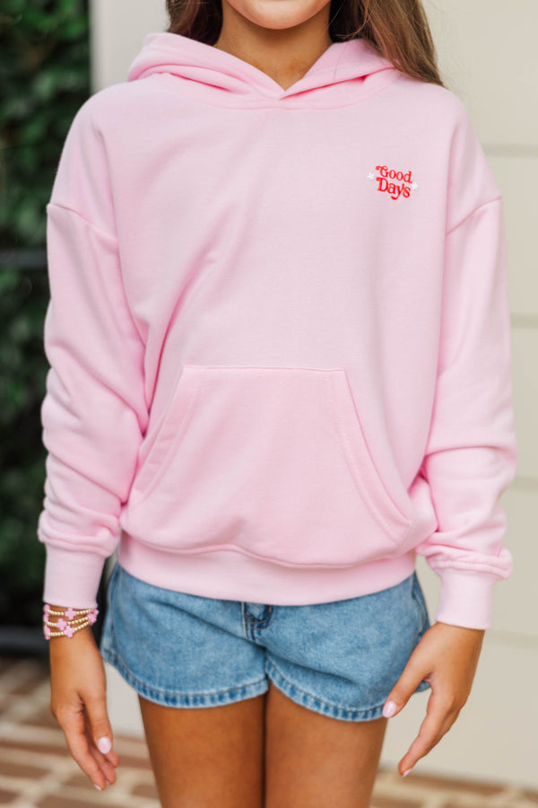 Girls: Good Days Blush Pink Graphic Hoodie