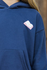 Girls: Read Navy Blue Graphic Hoodie