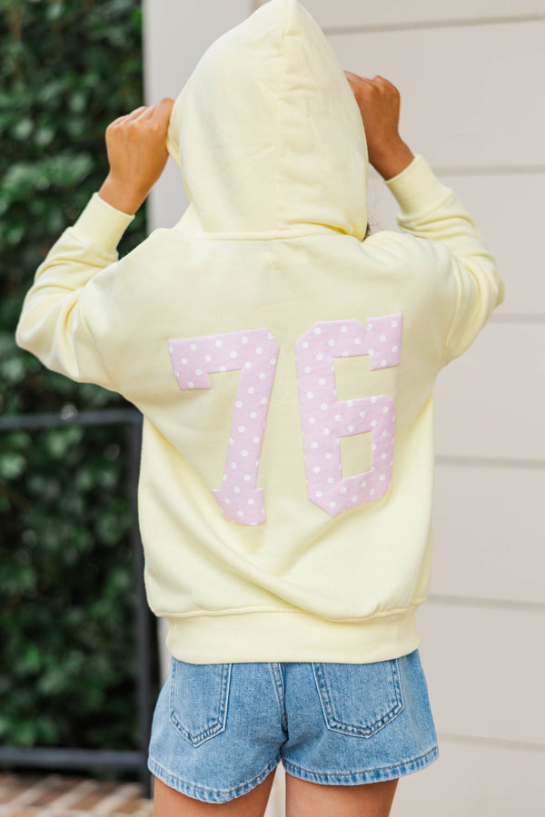 Girls: Est. '76 Yellow Graphic Hoodie