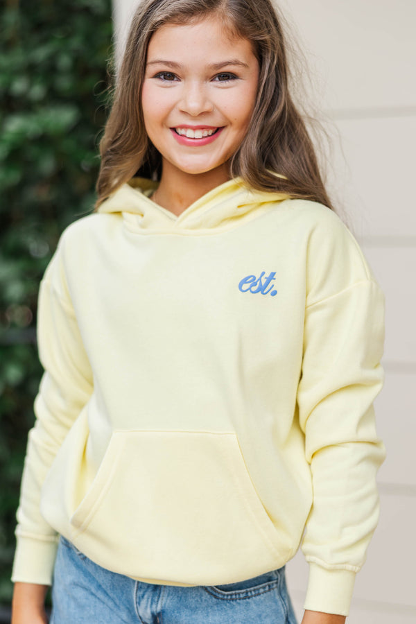Girls: Est. '76 Yellow Graphic Hoodie