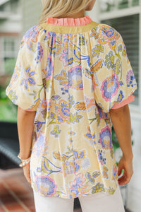 This One For Sure Yellow Floral Blouse