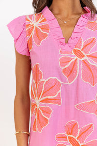 No Missing This Pink Floral Blouse