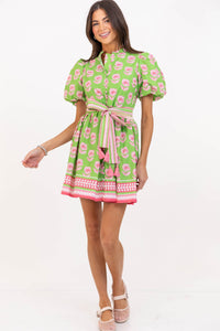 Center Of It All Green Floral Dress