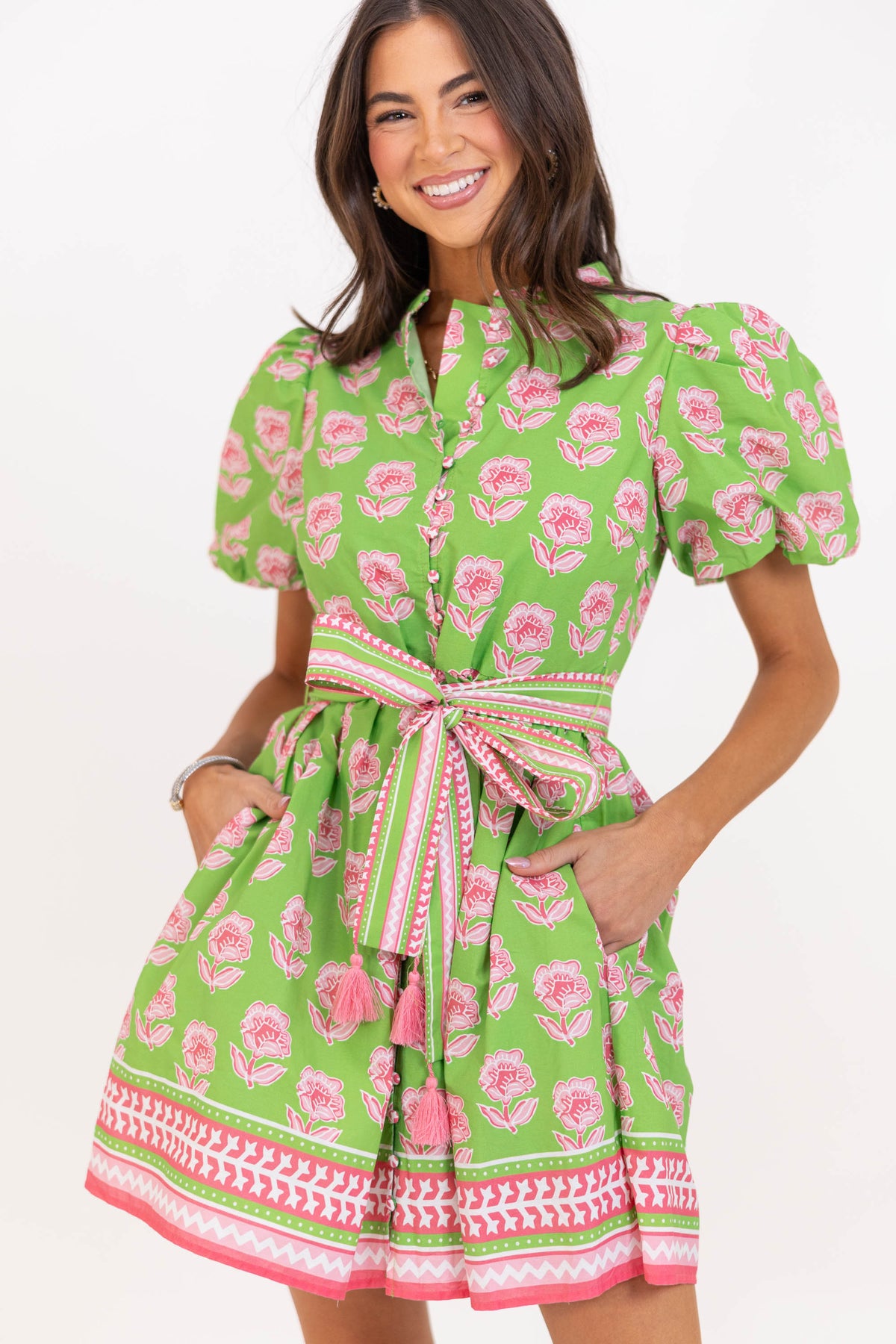 Center Of It All Green Floral Dress – Shop the Mint