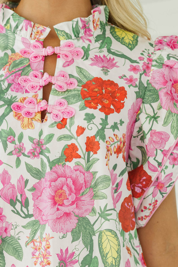 Feeling Free Pink Floral Dress